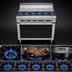 Thumbnail image #3 for Titan JTRH-5ST 60-Inch Heavy Duty Gas Range with (5) Open Burners and (5) Hot Tops