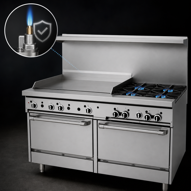 Product image #3 for Garland GFE Starfire Pro 60-Inch Gas Restaurant Range with 4 Open Burners, 36-Inch Griddle and 2 Standard Ovens