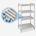 Thumbnail image #4 for Cambro Camshelving Premium 4-Shelf Vented Stationary Polymer Shelving Starter Unit, 18-Inch Deep x 48-Inch Long x 72-Inch High, Speckled Gray