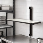 Thumbnail image #4 for Cambro Camshelving® Elevation EWSSKA1424S1580 Solid Antimicrobial Wall Shelving Add-On Kit, 14" x 24", Brushed Graphite