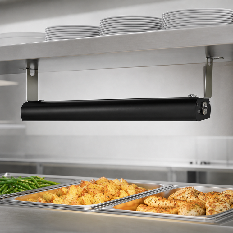 Product image #3 for Vollrath 24-Inch Low Profile Unlighted Single Strip Heat Lamp, Black, 208V
