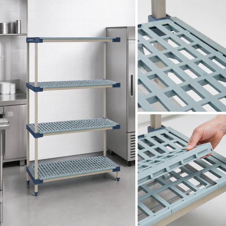 Product image #3 for MetroMax 4 48-Inch W x 24-Inch D x 74-Inch H 4-Shelf Add-On Polymer Shelving Unit