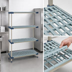 Thumbnail image #3 for Metro MetroMax 4 MF-244874G-A-4 4-Shelf Add-On Polymer Shelving Unit, 48 x 24 x 74 Inches, Open-Grid, 2,000-Lb Capacity
