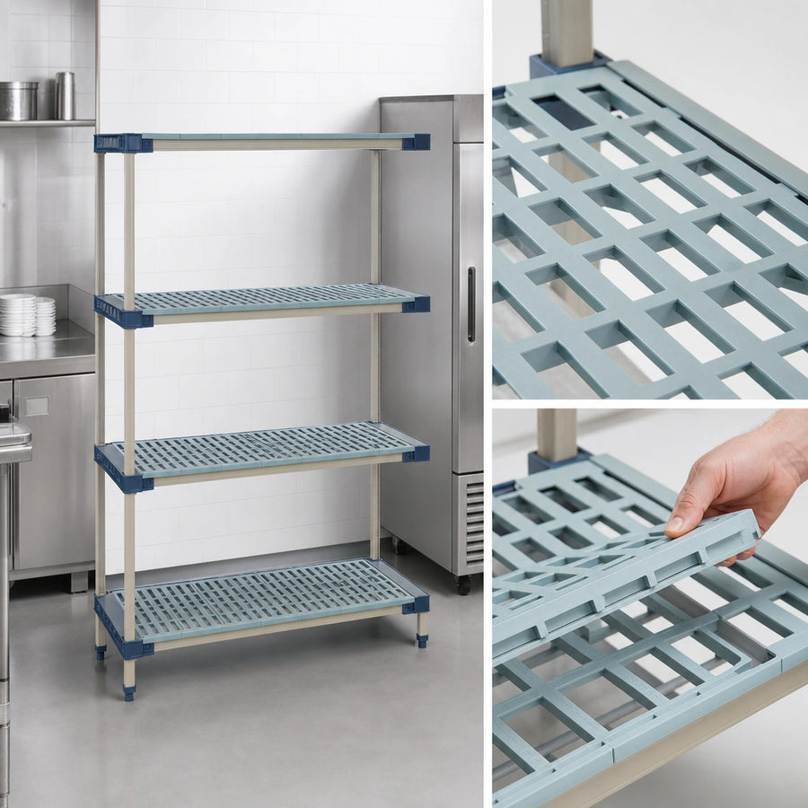Open-Grid Polymer Shelves