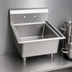 Thumbnail image #3 for Omcan USA 1-Compartment Pot Sink with 18 x 18 x 11-Inch Bowl, 304 Stainless Steel, and 9-3/4-Inch Backsplash