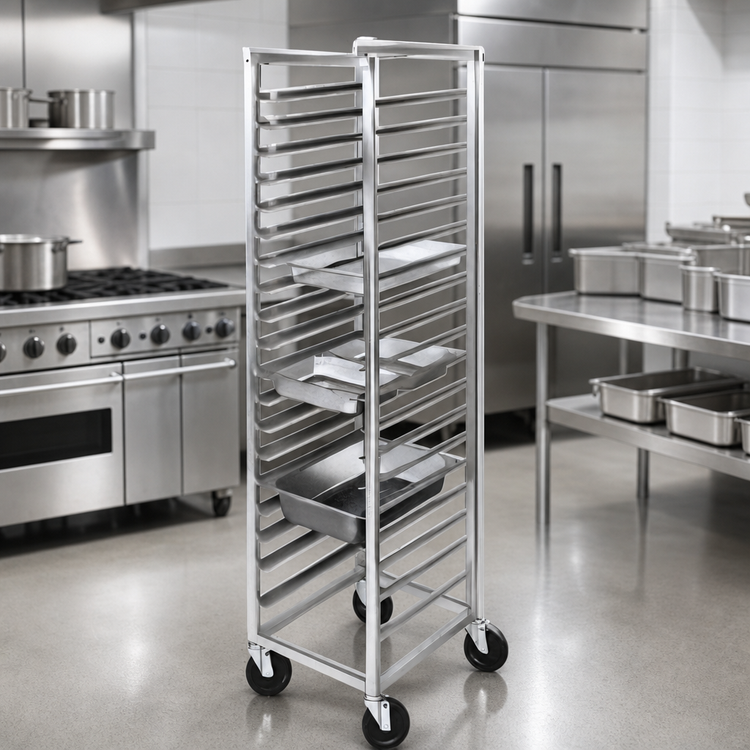Product image #3 for Channel Manufacturing Stainless Steel End-Load 12 x 20 Steam Table Pan Rack with 5-Inch Casters, 11-Pan Capacity