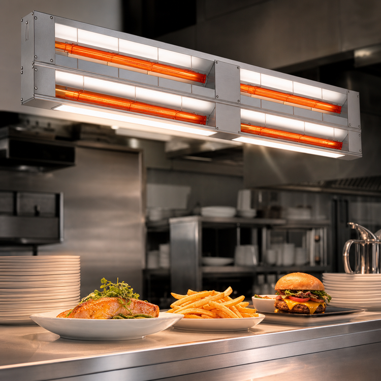 Product image #3 for Hatco Glo-Ray® 120-Inch Lighted Infrared Strip Heater with Aluminum Housing, 3.4 kW