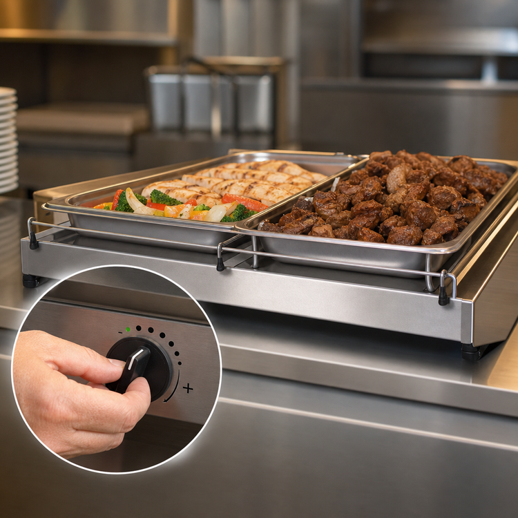 Product image #3 for Hatco Glo-Ray 66-Inch Freestanding Heated Shelf, 6-Inch Deep, Stainless Steel Top