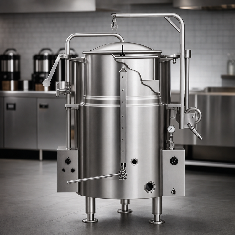Product image #3 for Legion 80-Gallon Gas Steam-Jacketed Coffee Kettle with Tri-Leg Base