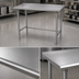 Thumbnail image #3 for Advance Tabco 108-Inch x 24-Inch 16-Gauge 304 Stainless Steel Work Table with 1-1/2-Inch Rear Up-Turn and Open Galvanized Base