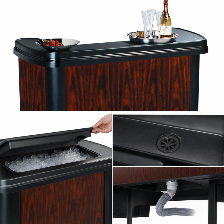 Product image #4 for Maximizer 56-Inch Portable Bar with 15-Gallon Ice Bin and Cherrywood Finish