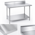 Thumbnail image #3 for Advance Tabco 48-Inch x 24-Inch Stainless Steel Work Table with 5-Inch Backsplash and Galvanized Undershelf