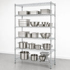 Thumbnail image #3 for Quantum WR86-2472S-5 Stationary Wire Shelving Starter Kit, 72"W x 24"D x 86"H, 5 Shelves, 304 Stainless Steel