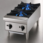 Thumbnail image #3 for Toastmaster (Middleby) TMHP2 12-Inch 2-Burner Countertop Gas Hot Plate, Manual Control, Stainless Steel Front
