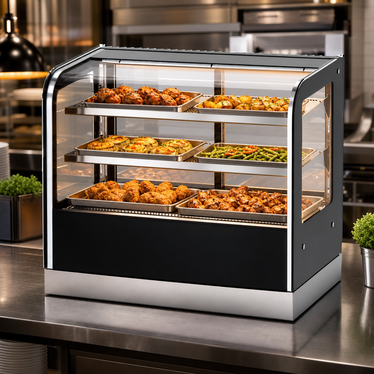 Product image #3 for Vollrath Heated Cubed Countertop Full-Service Hot Food Display Case, 60 Inch Wide