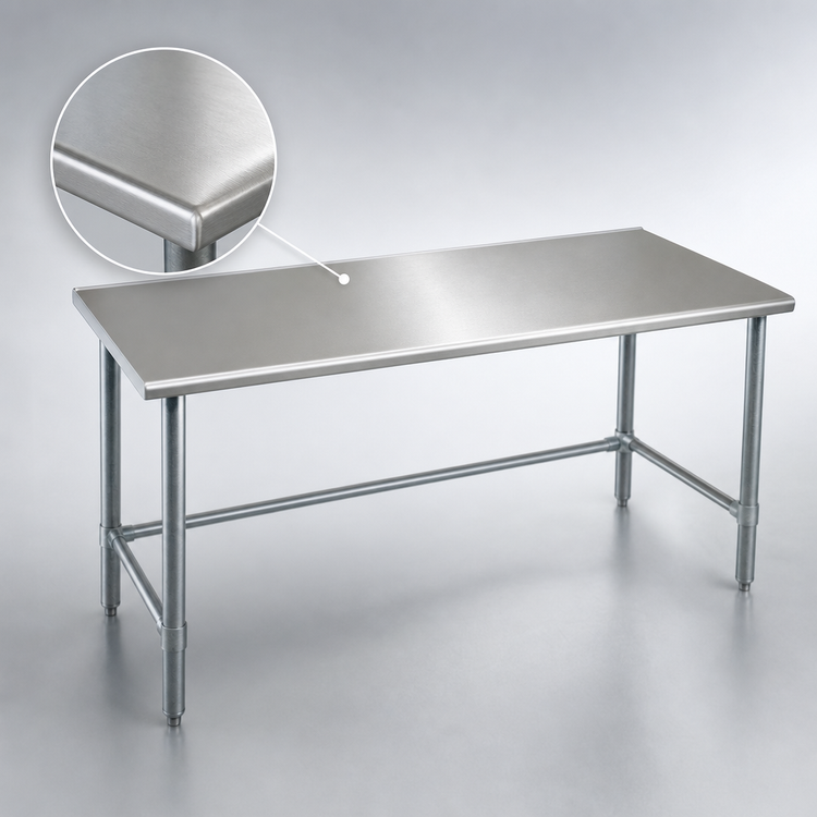 Product image #3 for Eagle Deluxe Series 48-Inch x 24-Inch Stainless Steel Flat Top Work Table with Galvanized Base
