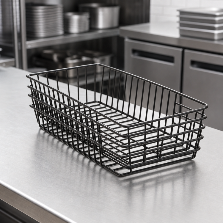 Product image #3 for Nestable Rectangular Metal Serving Basket, 13 x 6 x 2.5 Inches