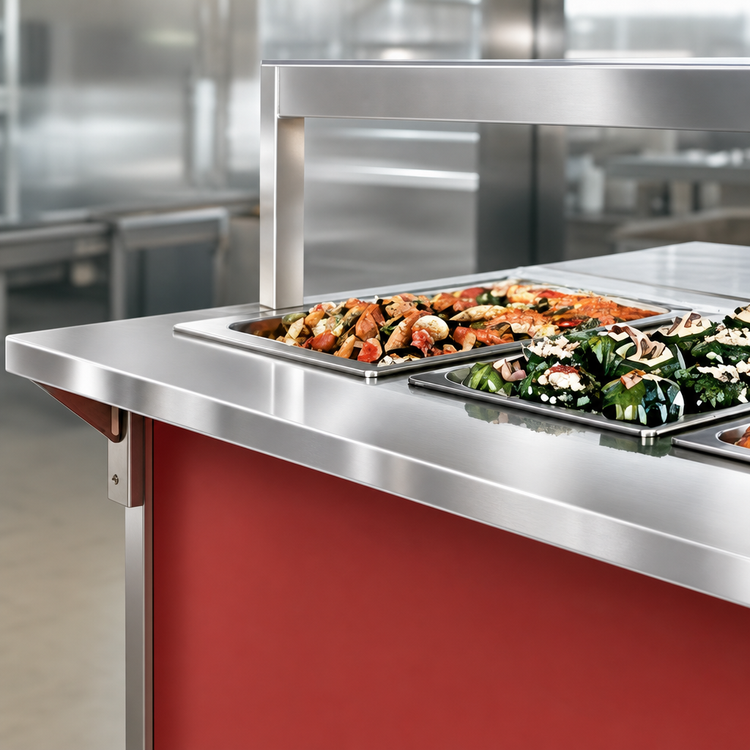 Product image #3 for Vollrath 4-Series Signature Server Stainless Steel Countertop Plate Rest, Operator Side, 74 x 7 Inches