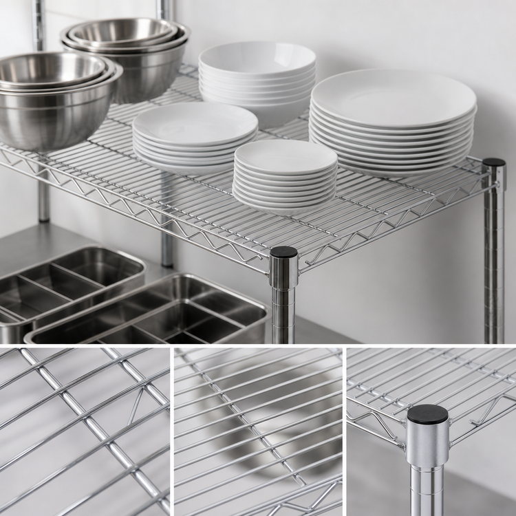 Product image #4 for Winco 60-Inch x 21-Inch Chrome-Plated Wire Shelf