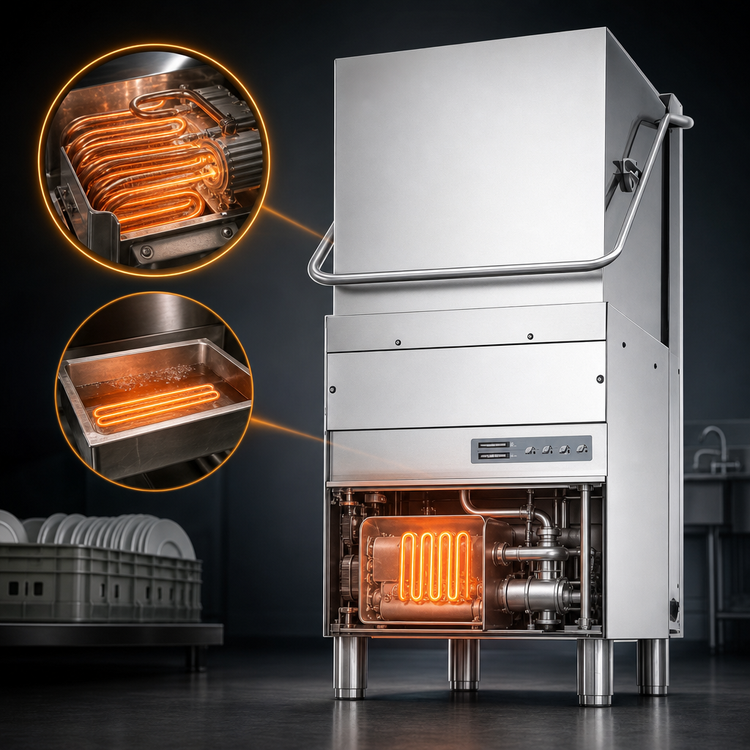 Product image #3 for Trento Kromo Upright High-Temp Door-Type Dishwasher with Booster Heater, 30 Racks/Hour