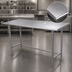 Thumbnail image #3 for Advance Tabco 84-Inch x 24-Inch Flat Top Open-Base Work Table with 14-Gauge 304 Stainless Steel Top and Galvanized Legs