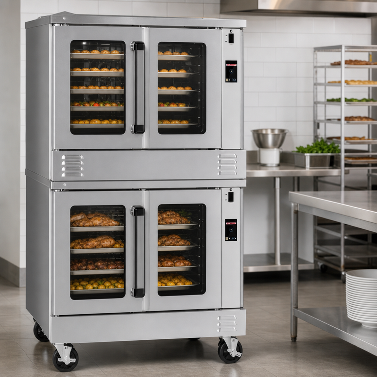 Product image #3 for Southbend Platinum Full-Size Double-Deck Electric Convection Oven, Standard Depth, Touch Controls, Dependent Doors, Ventless
