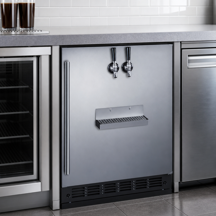 Product image #4 for Summit Appliance 24-Inch Wide Front Tap Built-In Cold Brew Coffee Kegerator, Dual Tap, 5.3 Cu. Ft.