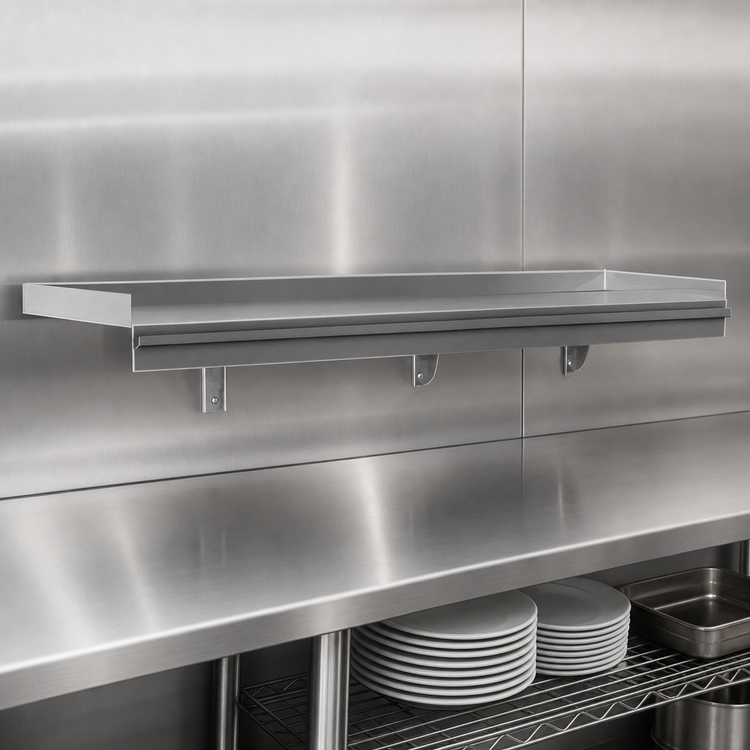 Product image #3 for Eagle Snap-n-Slide 36 Inch x 12 Inch Wall-Mounted Stainless Steel Shelf with Ticket Rail
