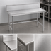 Thumbnail image #3 for Advance Tabco 60-Inch x 24-Inch Stainless Steel Work Table with 10-Inch Backsplash, No-Drip Edge, and Open Base