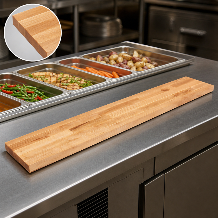 Product image #3 for John Boos Reversible Edge Grain Steam Table Cutting Board, 48 x 12 x 1-1/4 Inch, Northern Hard Rock Maple