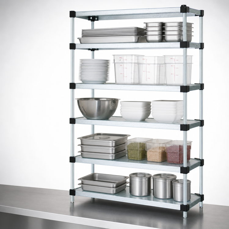 Product image #3 for Quantum 36"W x 24"D x 63"H Solid Shelving Starter Kit with 5 Shelves