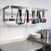 Thumbnail image #3 for Advance Tabco SW-84 Wall-Mounted Stainless Steel Double-Bar Pot Rack, 84 Inch, 18 Hooks