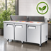 Thumbnail image #3 for Turbo Air E-Line Three Section Sandwich/Salad Refrigerated Prep Table, 72-5/8 Inch, 19 Cu. Ft., 3 Doors, Self-Contained
