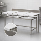 Thumbnail image #3 for Eagle Group BT36108S 108-Inch Boning Table, 36-Inch Deep, Removable 1/2-Inch Polymer Boards, 4-Inch Stainless Steel Backsplash