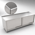 Thumbnail image #3 for John Boos 120-Inch x 24-Inch Stainless Steel Enclosed Work Table with Sliding Doors and 1-1/2-Inch Rear Up-Turn