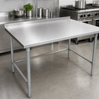 Thumbnail image #3 for John Boos Stallion ST4R1.5-2484GBK Stainless Steel Work Table, 84 x 24 in, 14-Gauge 300 Series, 1-1/2-in Rear Up-Turn, Galvanized Open Base
