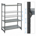 Thumbnail image #3 for Cambro Camshelving Basics Plus 4-Tier Stationary Solid Polymer Shelving Starter Unit, 21 x 54 x 72 Inches, Brushed Graphite