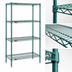 Thumbnail image #3 for Eagle Group Valu-Gard Stationary 4-Tier Starter Wire Shelving Unit, 24 x 18 x 74 Inches, Green Epoxy