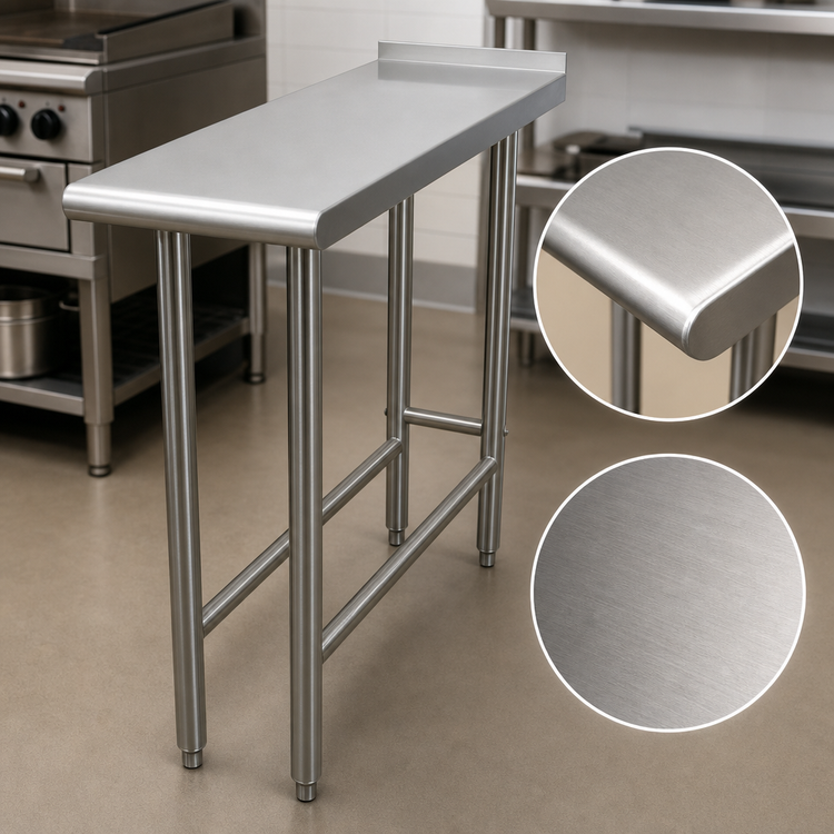 Product image #3 for Advance Tabco 15-Inch x 24-Inch Stainless Steel Open-Base Equipment Filler Table
