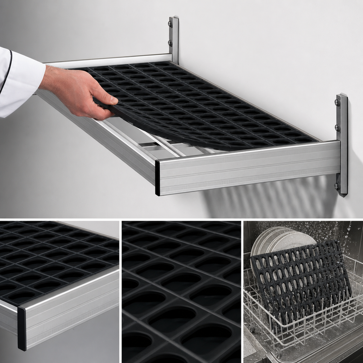 Product image #3 for Fermod Vented Wall Shelving Unit, 38 Inch W x 14 Inch D, Deep Anodized Aluminum