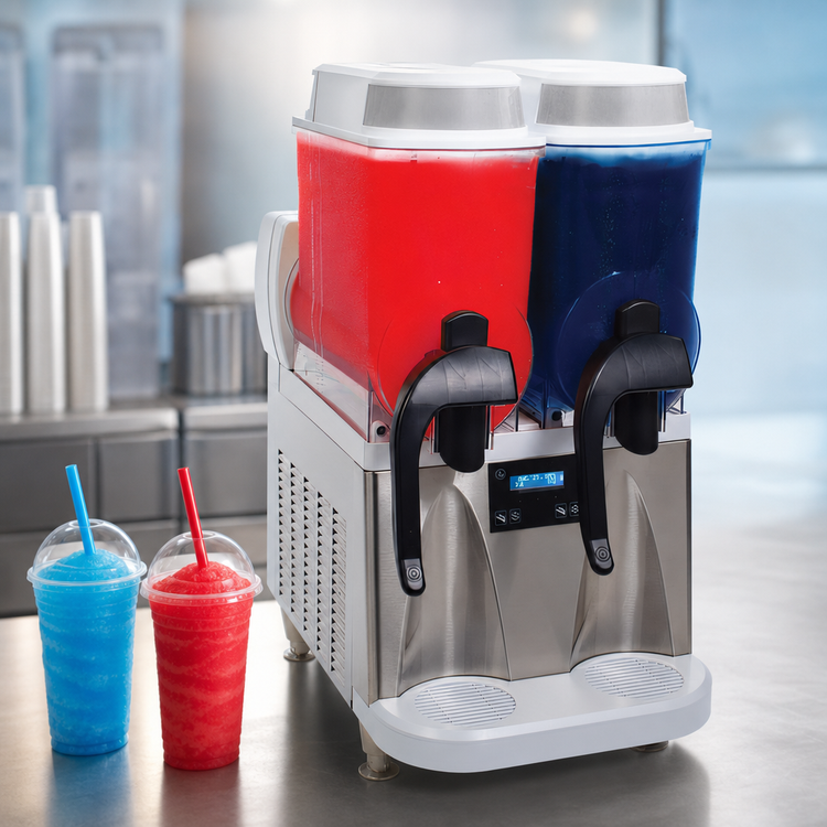 Product image #3 for BUNN Ultra NX Countertop Frozen Beverage Dispenser, Double 3-Gallon Bowls, Pull & Hold, Stainless/White, 120V