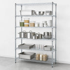 Thumbnail image #3 for Quantum WR54-1454S-5 5-Shelf Stainless Steel Wire Shelving Starter Kit, Stationary, 54"W x 14"D x 54"H