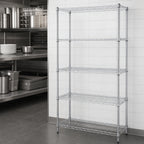 Thumbnail image #3 for Quantum WR74-3036S-5 36"W x 30"D x 74"H Stationary 5-Shelf 304 Stainless Steel Wire Shelving Starter Unit