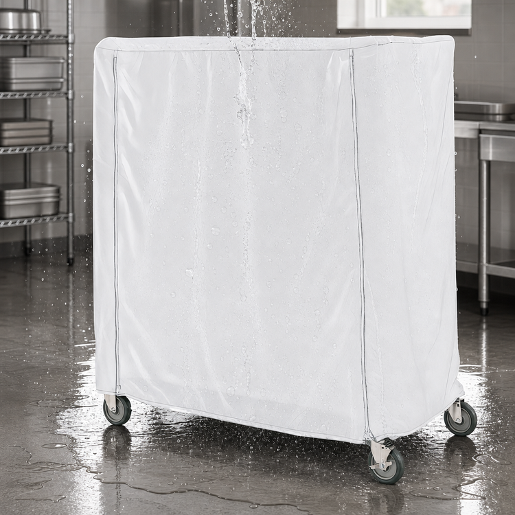 Product image #3 for Metro Waterproof White Cart Cover for Queen Mary & Banquet Carts, 60 x 21 x 62 Inches