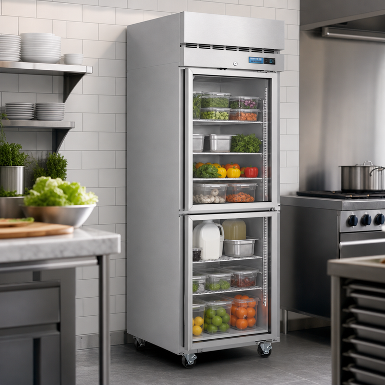 Product image #3 for Hoshizaki Steelheart One-Section Half-Height Glass Door Reach-In Refrigerator, 23.1 Cu. Ft., Top-Mounted Self-Contained