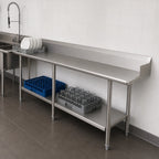 Thumbnail image #3 for John Boos Pro-Bowl CDT6-S144SBK-L Straight Clean Dishtable, 144 x 30 Inch, Right-to-Left, 16-Gauge 300-Series Stainless Steel