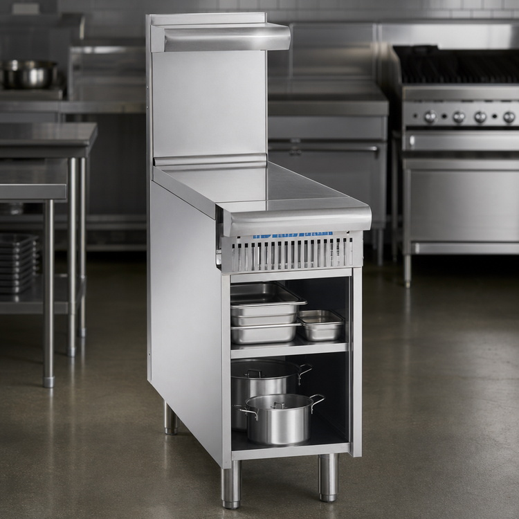 Product image #3 for Imperial Spec Series 36-Inch Heavy Duty Gas Spreader Cabinet with Open Cabinet Base and Bottom Shelf, Stainless Steel