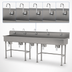 Thumbnail image #3 for Advance Tabco 5-Station Freestanding Knee-Operated Hand Wash Sink, 100-Inch Wide, 14-Gauge 304 Stainless Steel