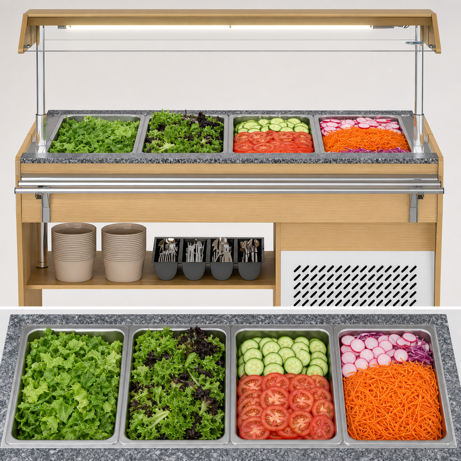 Four Full-Size GN Pan Capacity