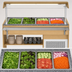 Thumbnail image #4 for KoolMore 58.7-Inch Refrigerated Buffet Table with 4 Full-Size GN Pans, Adjustable Sneeze Guard, and Walnut/Granite Finish